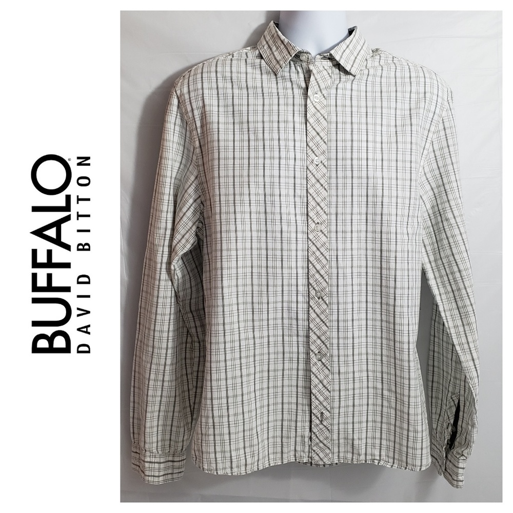 Buffalo by David Bitton men's Large Long Sleeve Button Front Casual Shirt Plaid